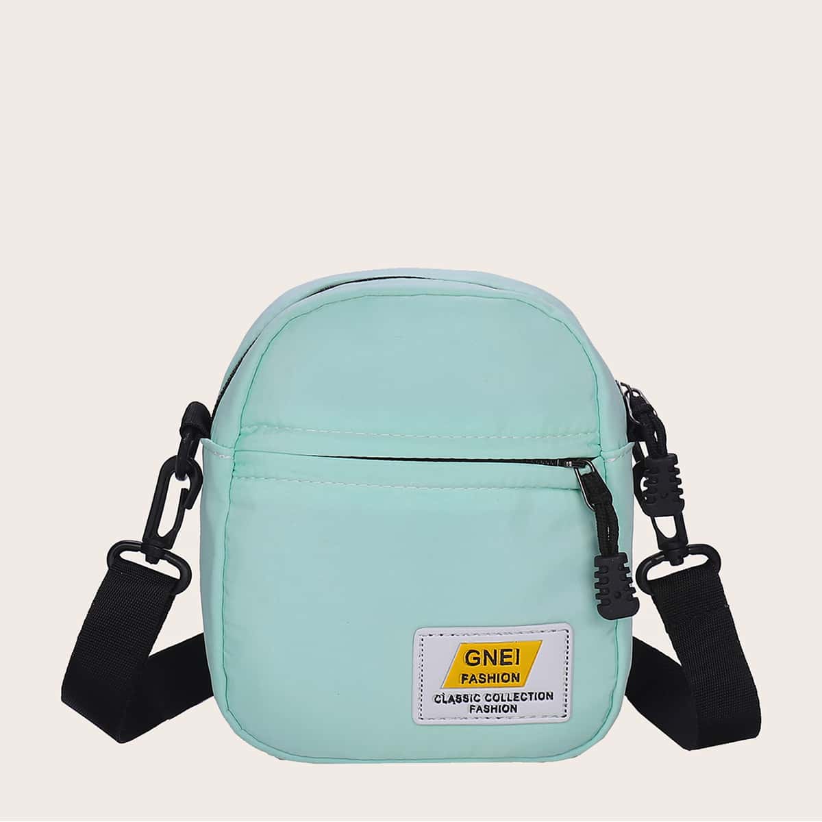 

Letter Patch Crossbody Bag, Green