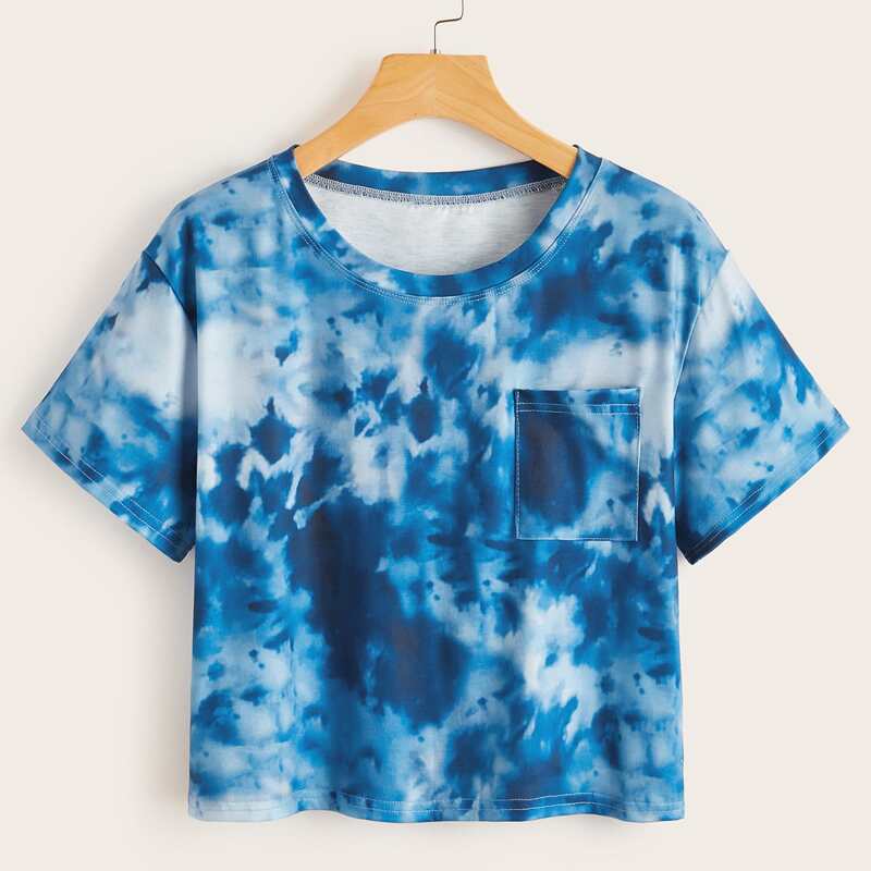 

Tie Dye Crop Tee, Blue