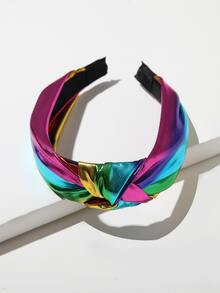 Knot Decor Rainbow Striped Hair Hoop - Multicolor - View 2