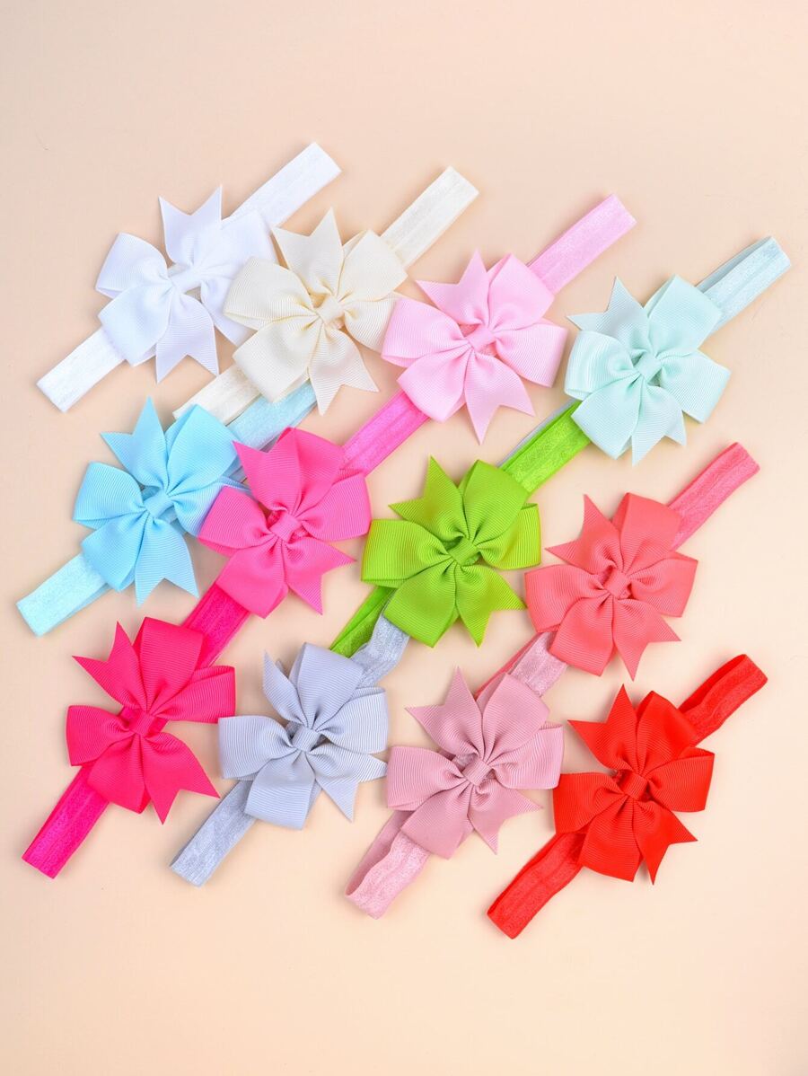 12 chiếc nơ trang trí đầu cho bé yêu Valentine - Nhiều màu - Xem 1