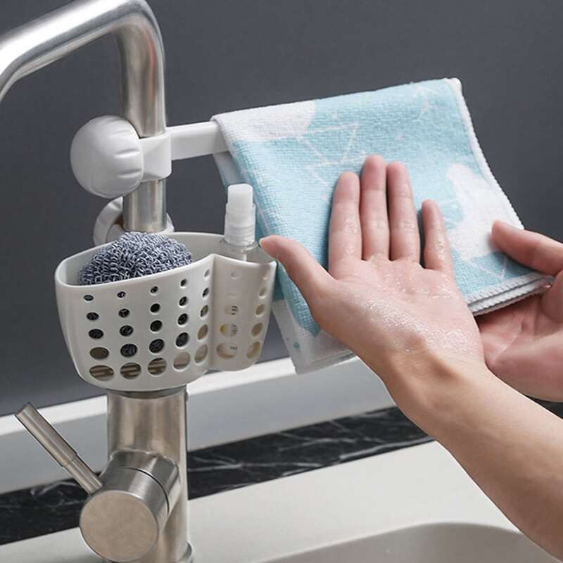 

1pc Faucet Drain Rack, White
