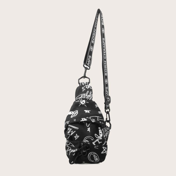 

Letter Strap Fanny Pack, Black
