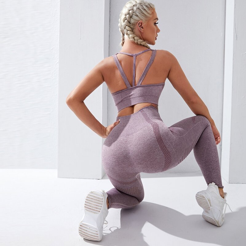 

Space Dye Sports Bra & Eyelet Leggings, Mauve purple