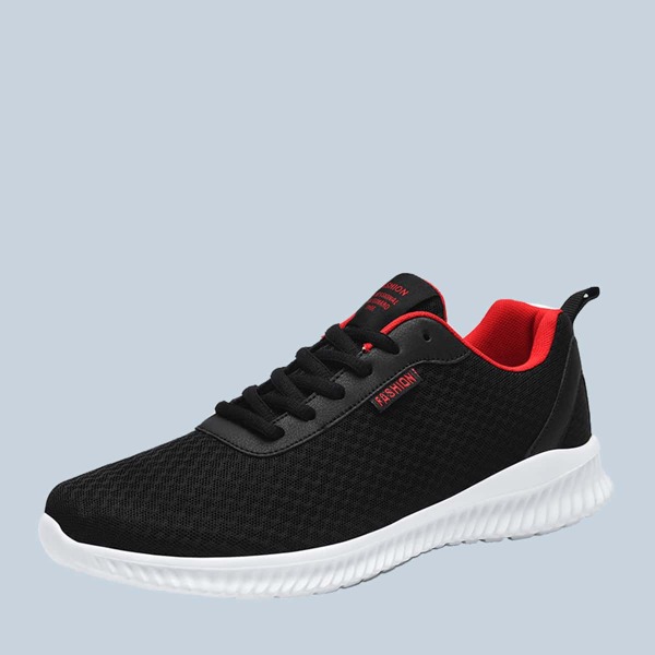 

Men Lace-up Front Wide Fit Sneakers, Black