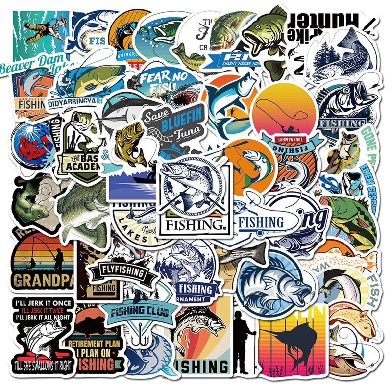 

50pcs Fishing Sticker, Multicolor