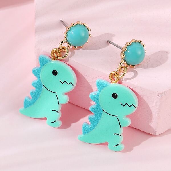 

Girls Dragon Drop Earrings, Blue