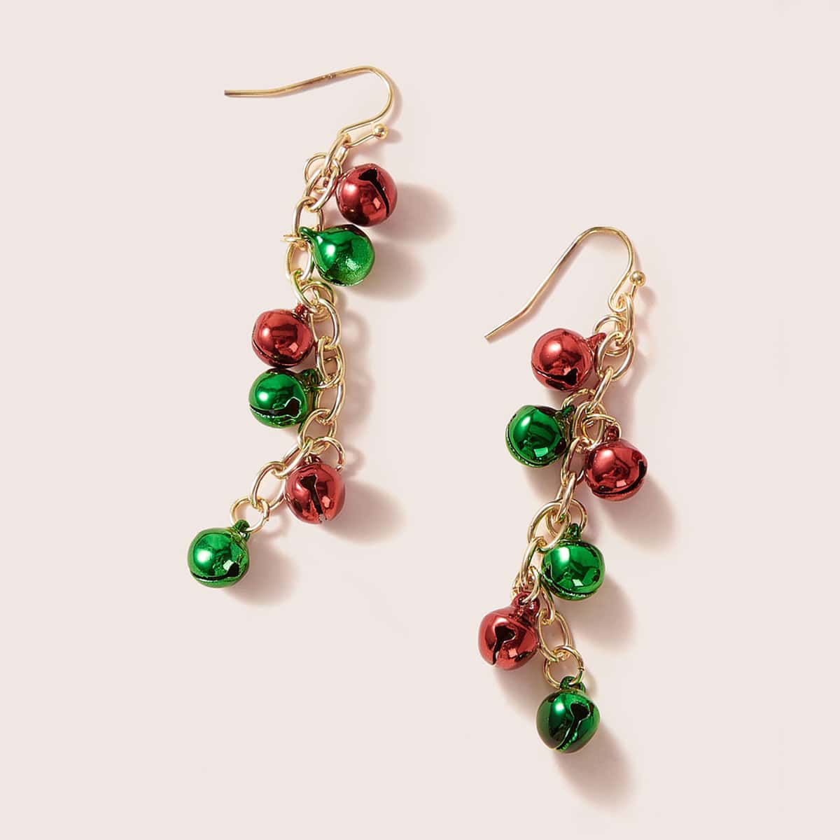 

Christmas Bell Chain Drop Earrings, Multicolor