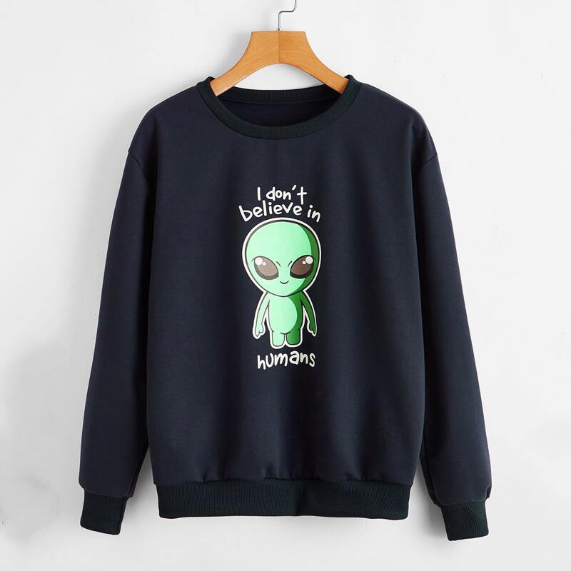 

Alien Graphic Sweatshirt, Navy blue