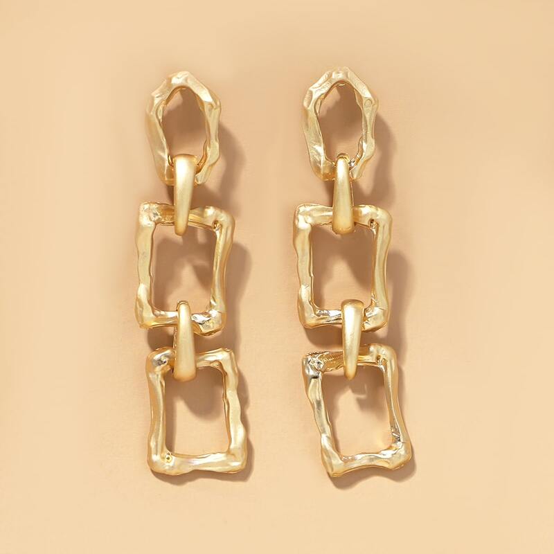 

Chain Drop Earrings, Gold