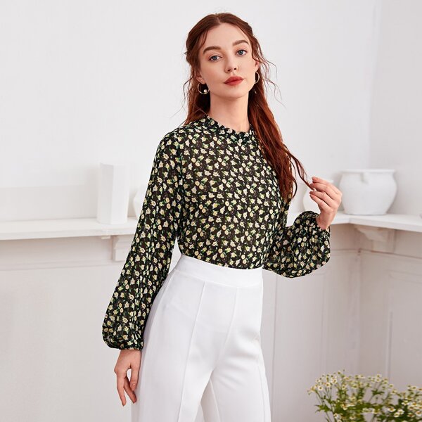 

Ditsy Floral Bishop Sleeve Blouse, Multicolor