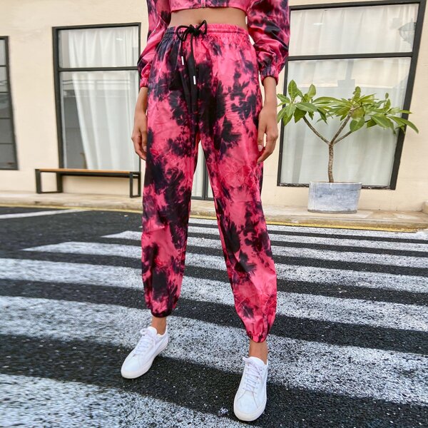 

Drawstring Waist Tie Dye Sweatpants, Multicolor