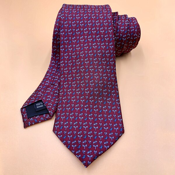 

Men Dragonfly Pattern Tie, Multicolor