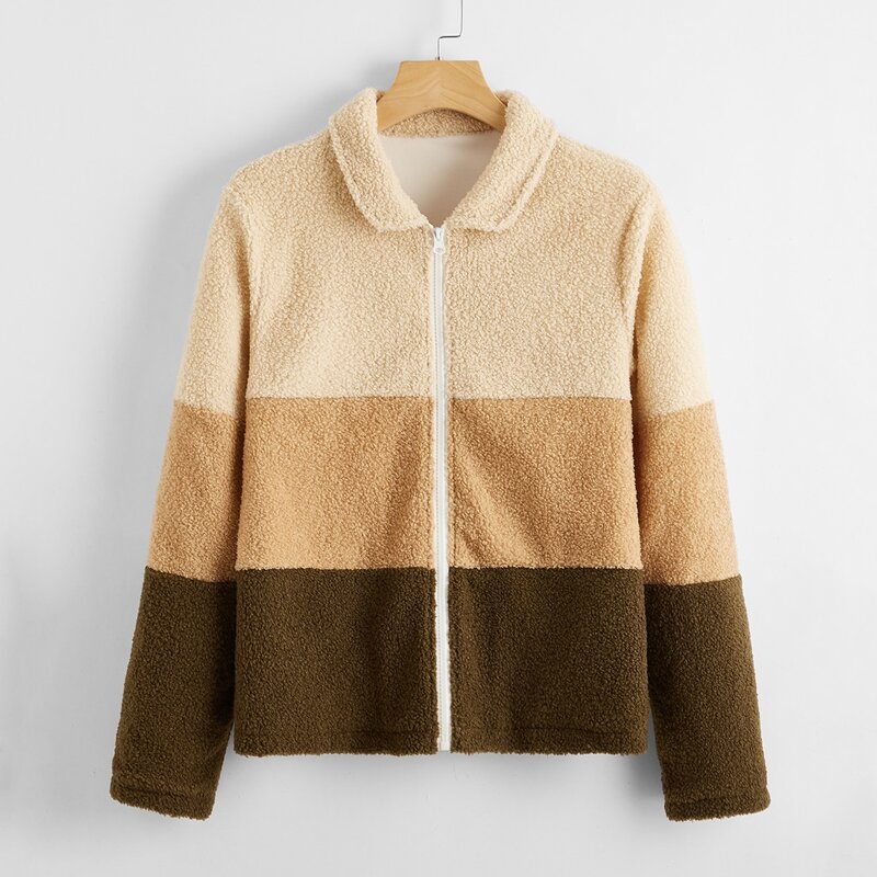 

Cut And Sew Teddy Jacket, Multicolor