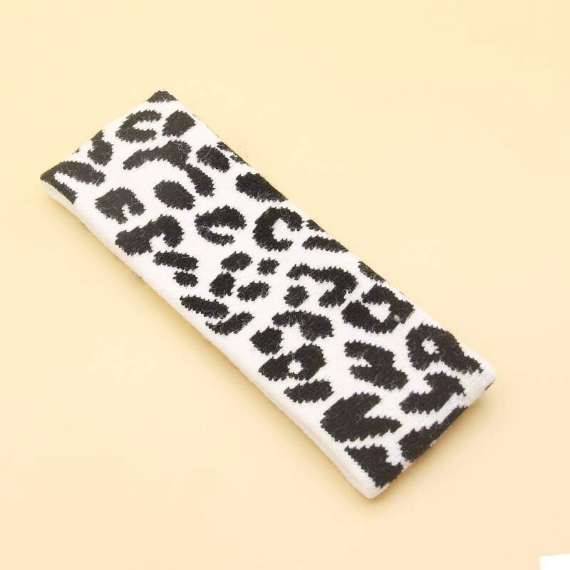 

Leopard Print Headband, Black and white