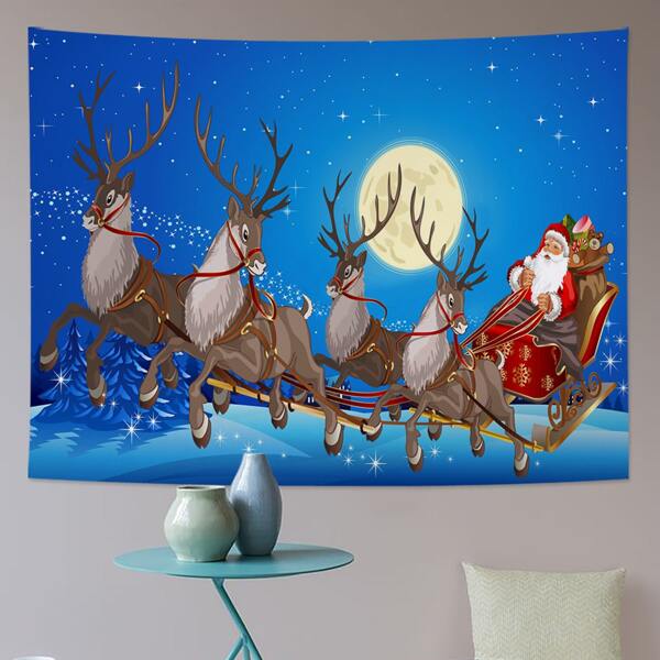 

Christmas Santa Claus Print Tapestry, Multicolor