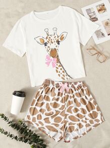 Conjunto de pijama / Pijama con gráfico de dibujos animados - Multicolor - Ver 1