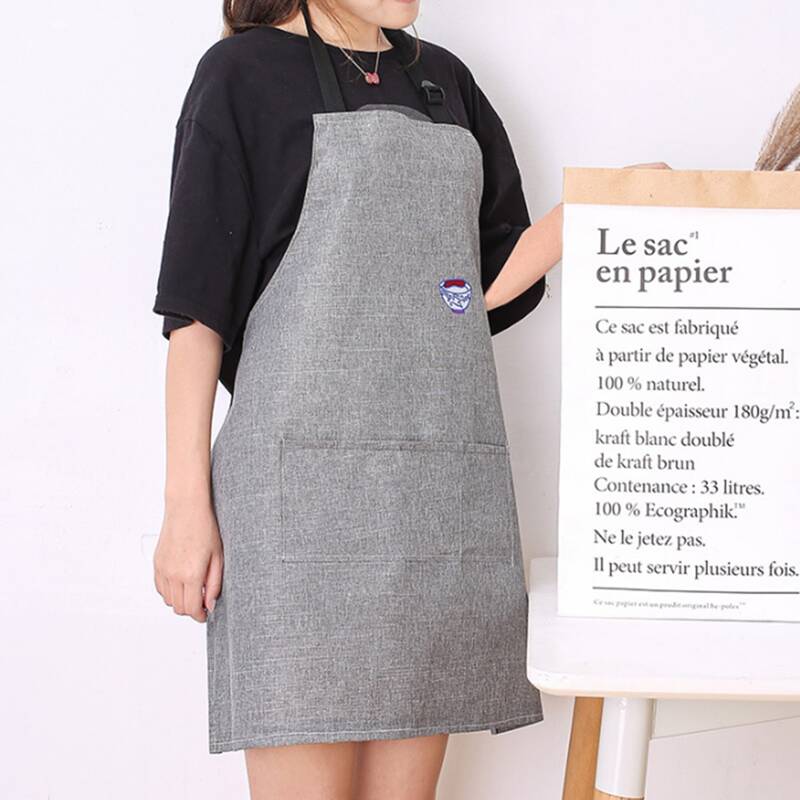 

Patch Decor Waterproof Apron, Grey