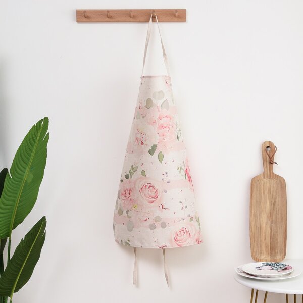 

Floral Pattern Apron, Pink