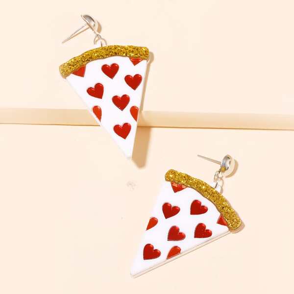 

Pizza Charm Drop Earrings, Multicolor