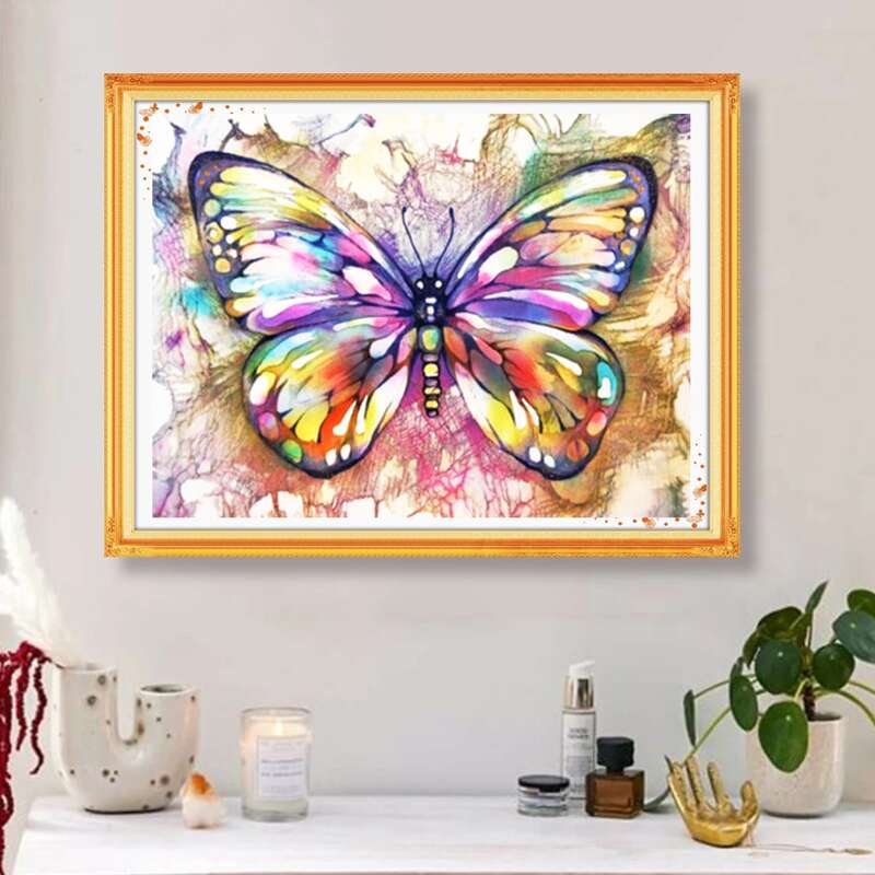 

Butterfly Print DIY Diamond Painting, Multicolor