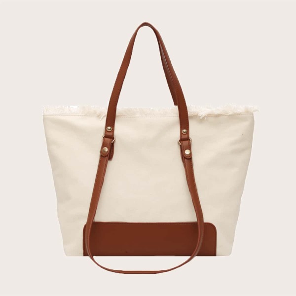 

Two Tone Tote Bag, Beige