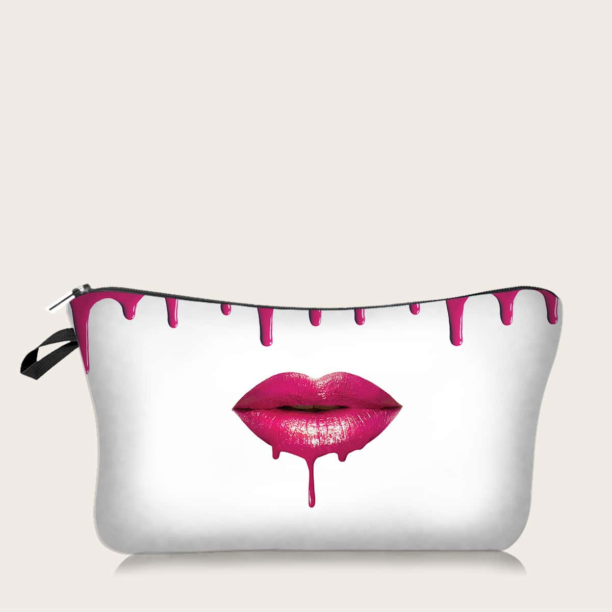 

1pc Lip Print Makeup Bag, Multicolor