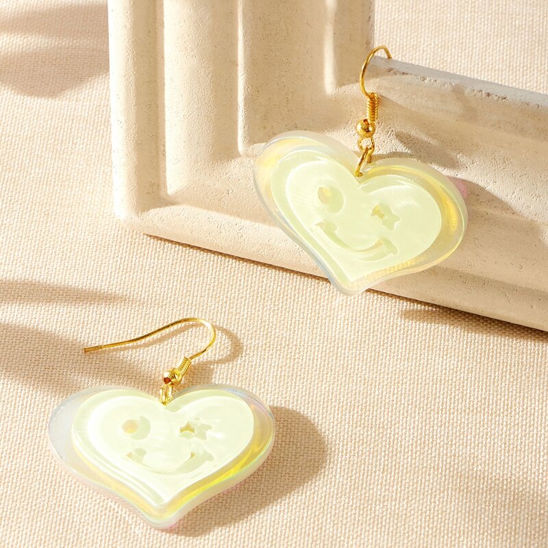 

Heart Drop Earrings, Yellow