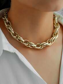 Simple Chain Necklace - Yellow Gold - View 1