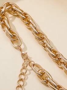 Simple Chain Necklace - Yellow Gold - View 3