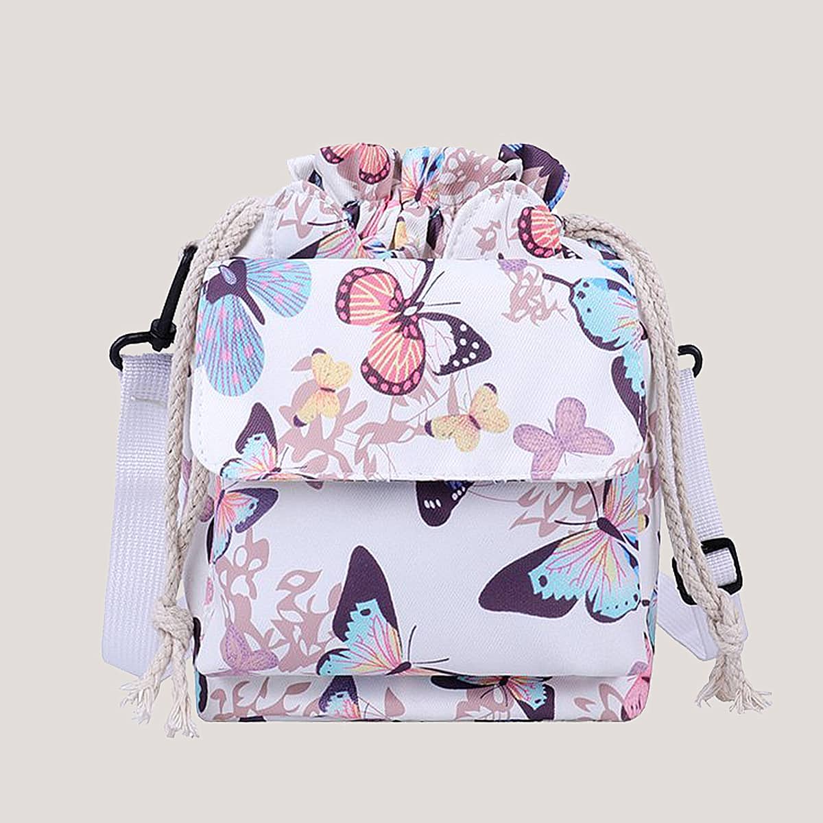 

Butterfly Pocket Bucket Bag, Multicolor
