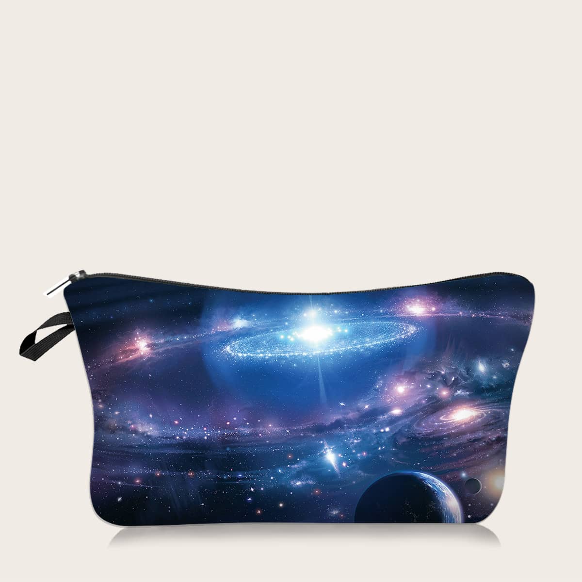 

1pc Galaxy Print Makeup Bag, Multicolor