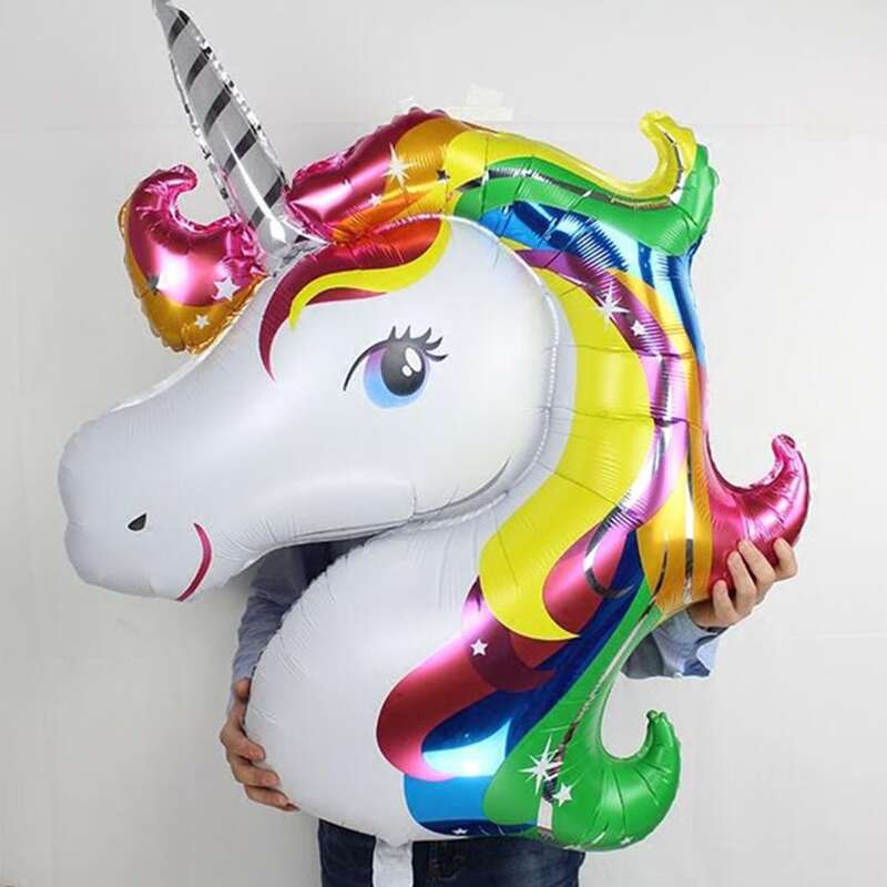 

1pc Unicorn Shaped Balloon, Multicolor