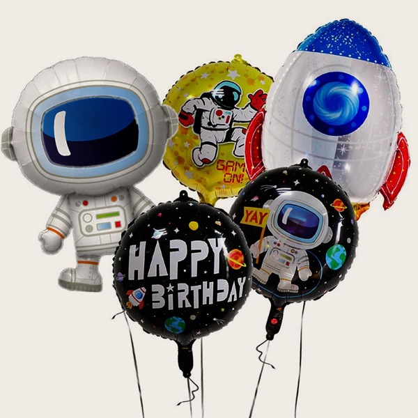 

5pcs Astronaut Design Balloon Set, Multicolor