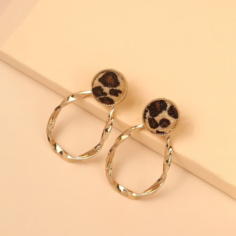 

Leopard Print Drop Earrings, Multicolor