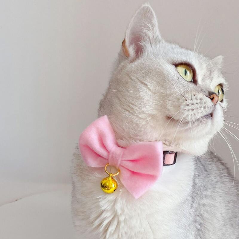 

1pc Cat Bow Decor Collar, Pink