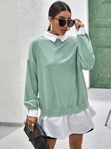 SMENG Womens Langarm-Trainingshemd Einfarbige Pullover mit Rei/ßverschluss