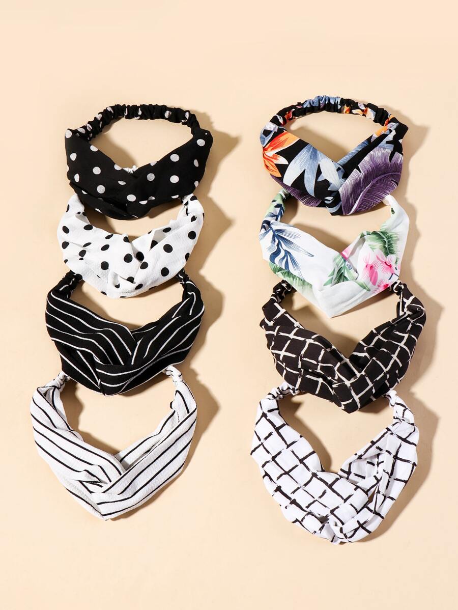 8 piezas diadema de rayas - Multicolor - Ver 1