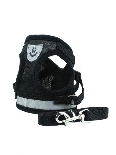 لا حزام للحيوانات الأليفة العاكسة للسحب ومجموعة المقود بشبكة ناعمة