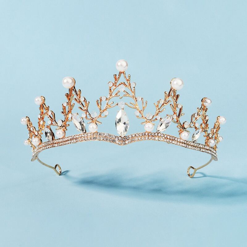 

Gemstone Decor Crown Hair Accessory, Gold