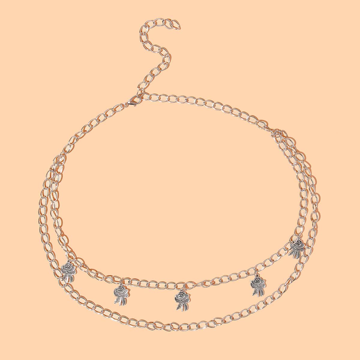 

Rose Waist Chain, Silver