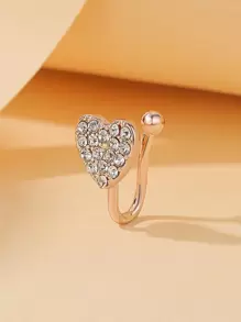 Nhẫn trang trí mũi trái tim bằng kim cương - Vàng - Xem 1