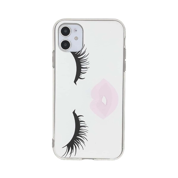 

1pc Eyelash Print iPhone Case, Multicolor