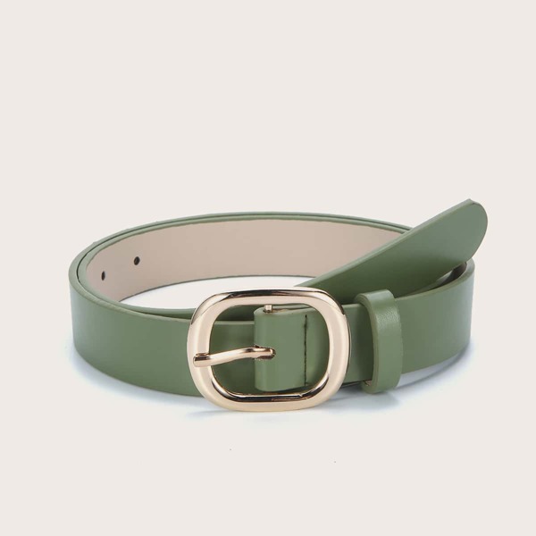 

Geometric Buckle Belt, Green