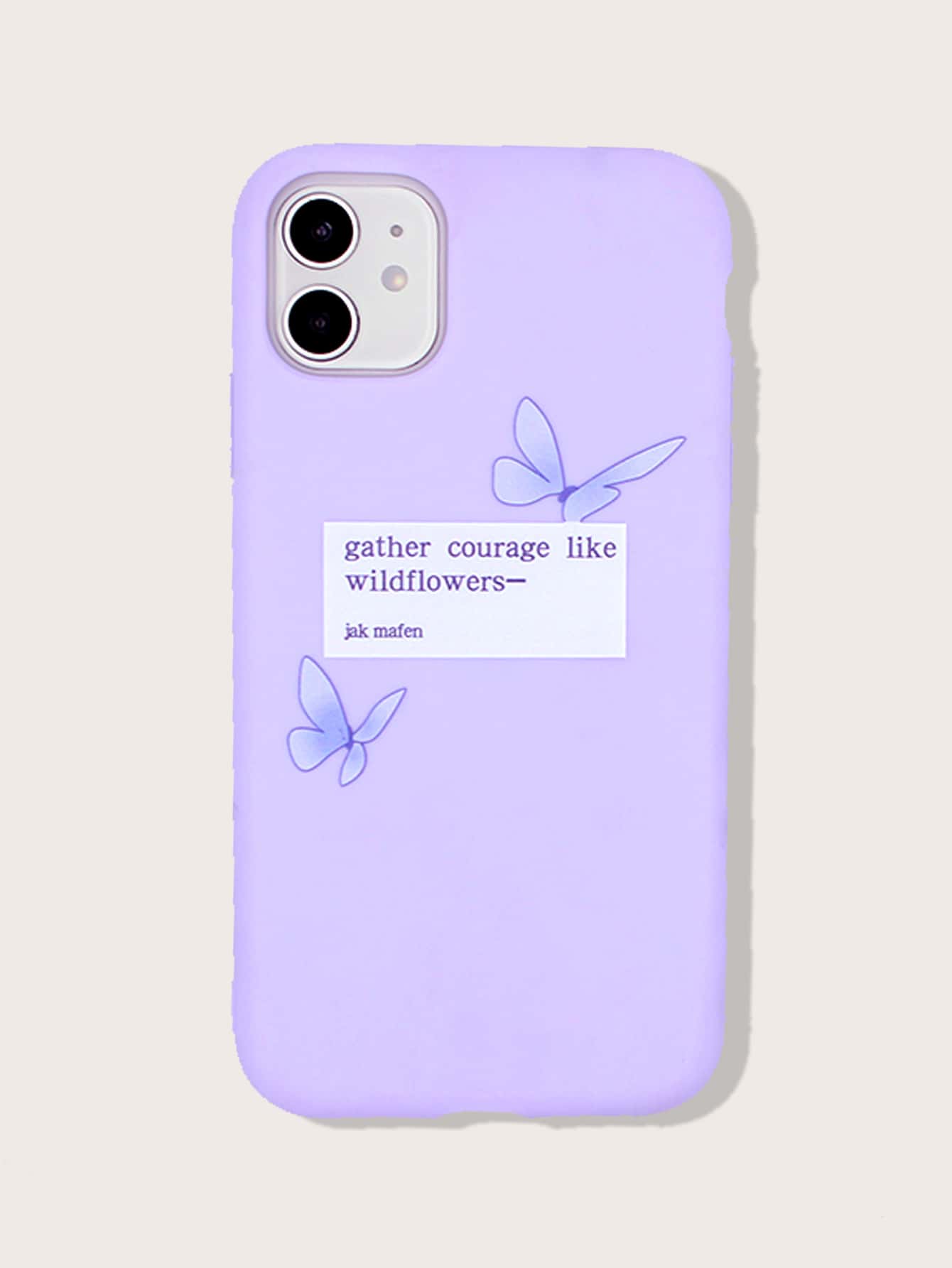 Butterfly & Slogan Graphic Case Compatible With iPhone