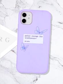 Butterfly & Slogan Graphic Case Compatible With iPhone