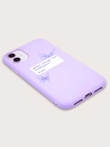 Butterfly & Slogan Graphic Case Compatible With iPhone