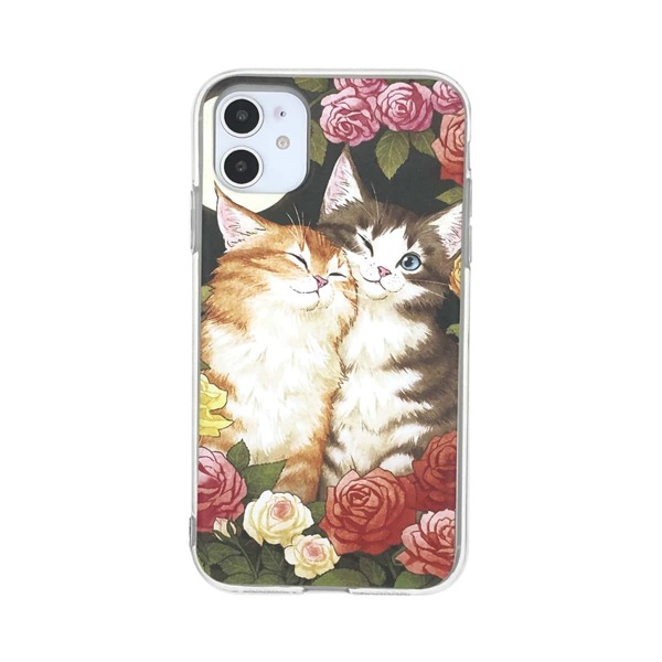 

Чехол для iPhone с принтом кошек и цветов 1шт, Многоцветный