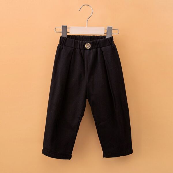 

Toddler Girls Button Front Sweatpants, Black