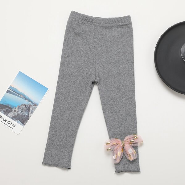 

Toddler Girls Bow Front High Waist Leggings, Grey