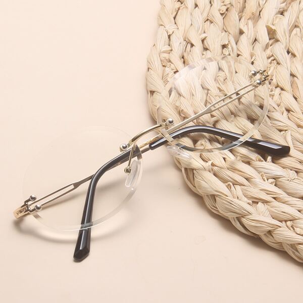 

Rimless Oval Frame Sunglasses
